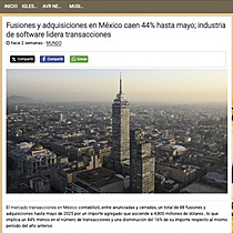 Fusiones y adquisiciones en Mxico caen 44% hasta mayo; industria de software lidera transacciones